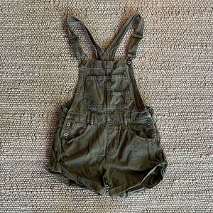Free People Ziggy Shortalls In Olive Green